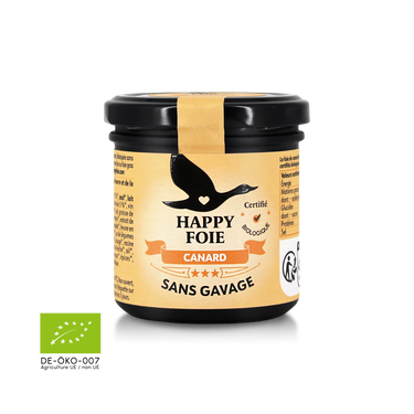 Happy Foie de canard sans gavage bio 130g bocal